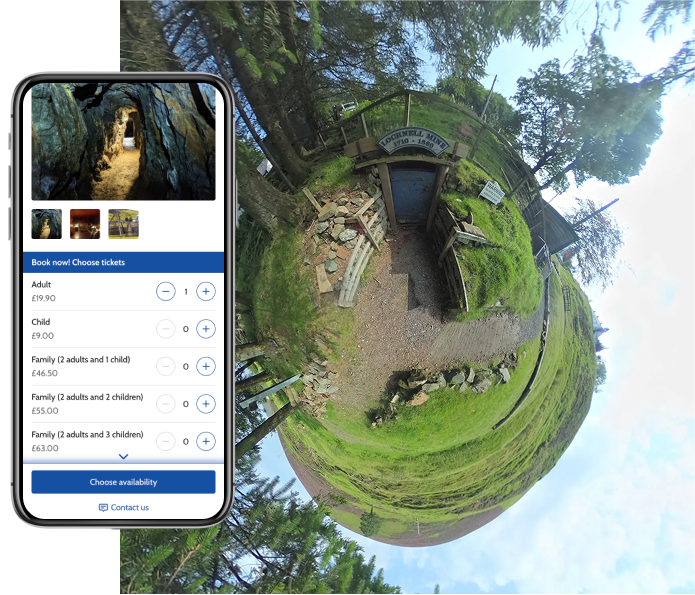 Museum of lead mining with a mobile view of Beyonk's museum scheduling software