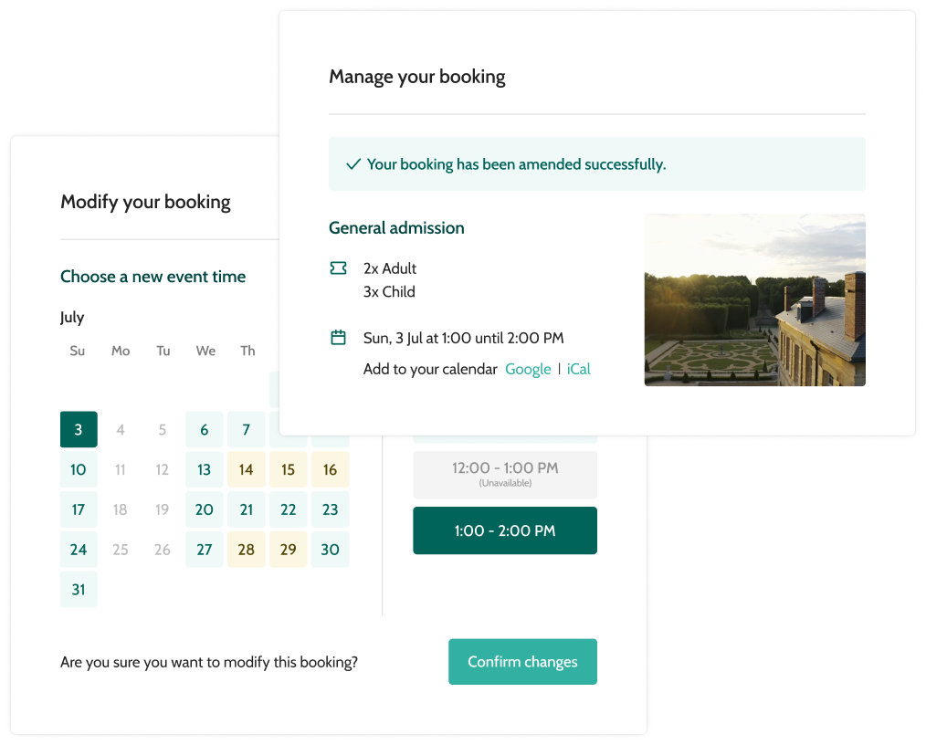 Manage your attraction ticketing software - Beyonk graphic interface
