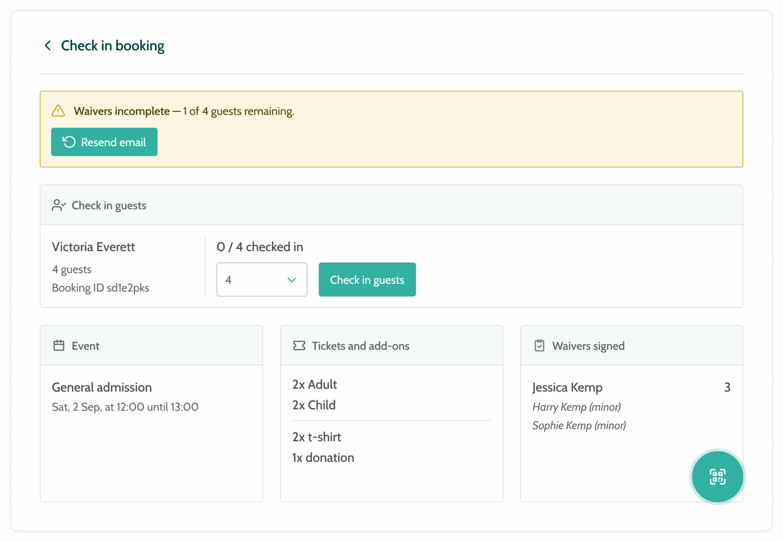 An example of an automated digital waiver on Beyonk's software.